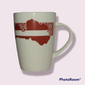 Latvija White and Red Mug